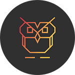 Logo de l'agence representé avec une chouette.